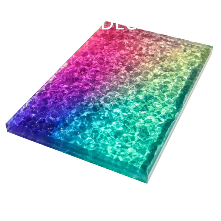 deco树脂玻璃渐变色亚克力艺术装置灯片水波纹树脂透光板加工定制