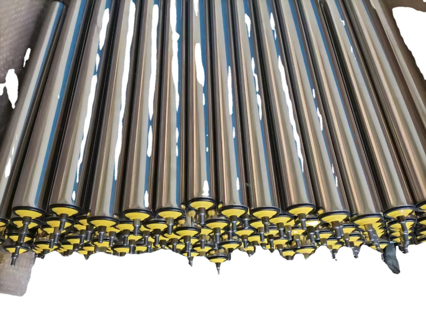 不锈钢流水线无动力辊轴输送机套胶托辊不锈钢辊筒