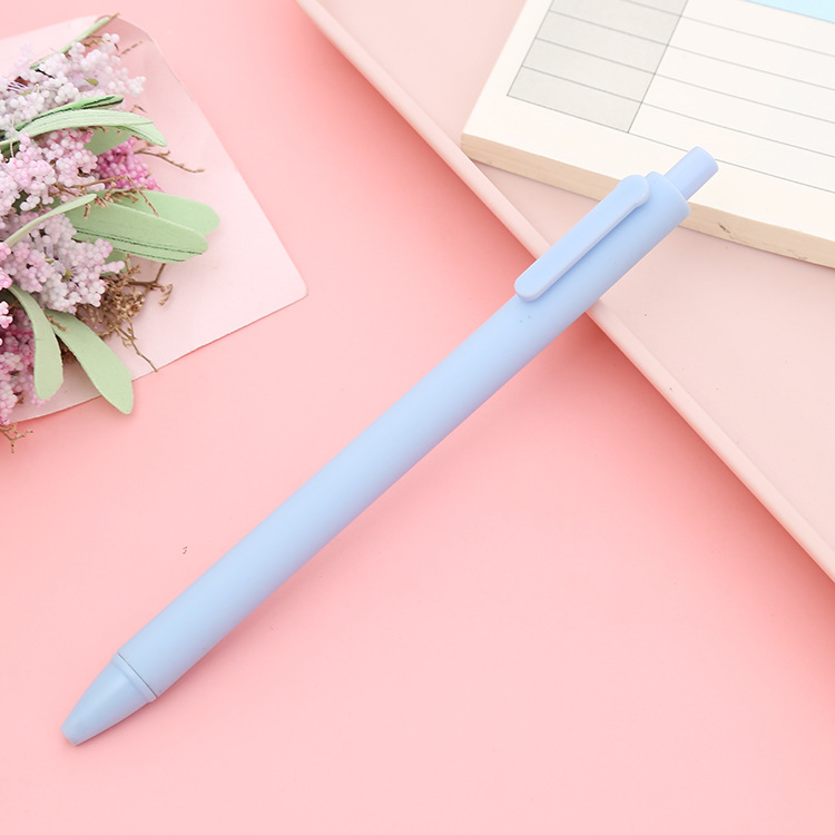 Morandi Press Gel Pen Macaron Student Press Ball Pen Office Stationery Bounce Signature Pen Wholesale