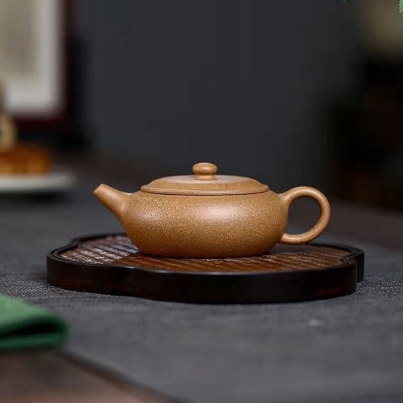 黄龙山金黄段宜兴手工紫砂壶香玉刻绘版泡茶壶单壶功夫茶具泡茶器