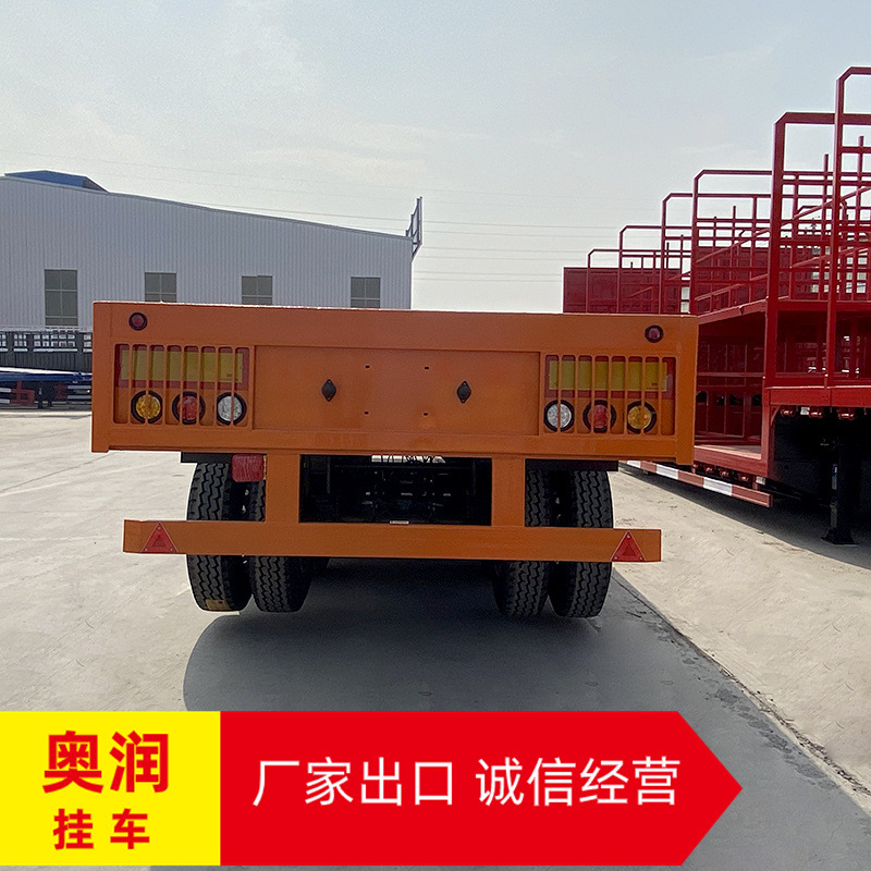 出售平板运输半挂车 40英尺港口集装箱运输骨架车 全新轮胎-阿里巴巴