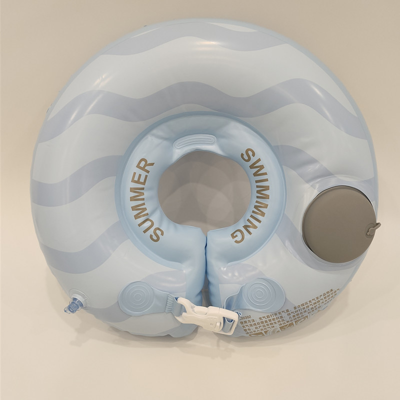 婴儿游泳圈0-6月宝宝游泳脖圈新生幼儿家用儿童i洗澡圈加厚免充气