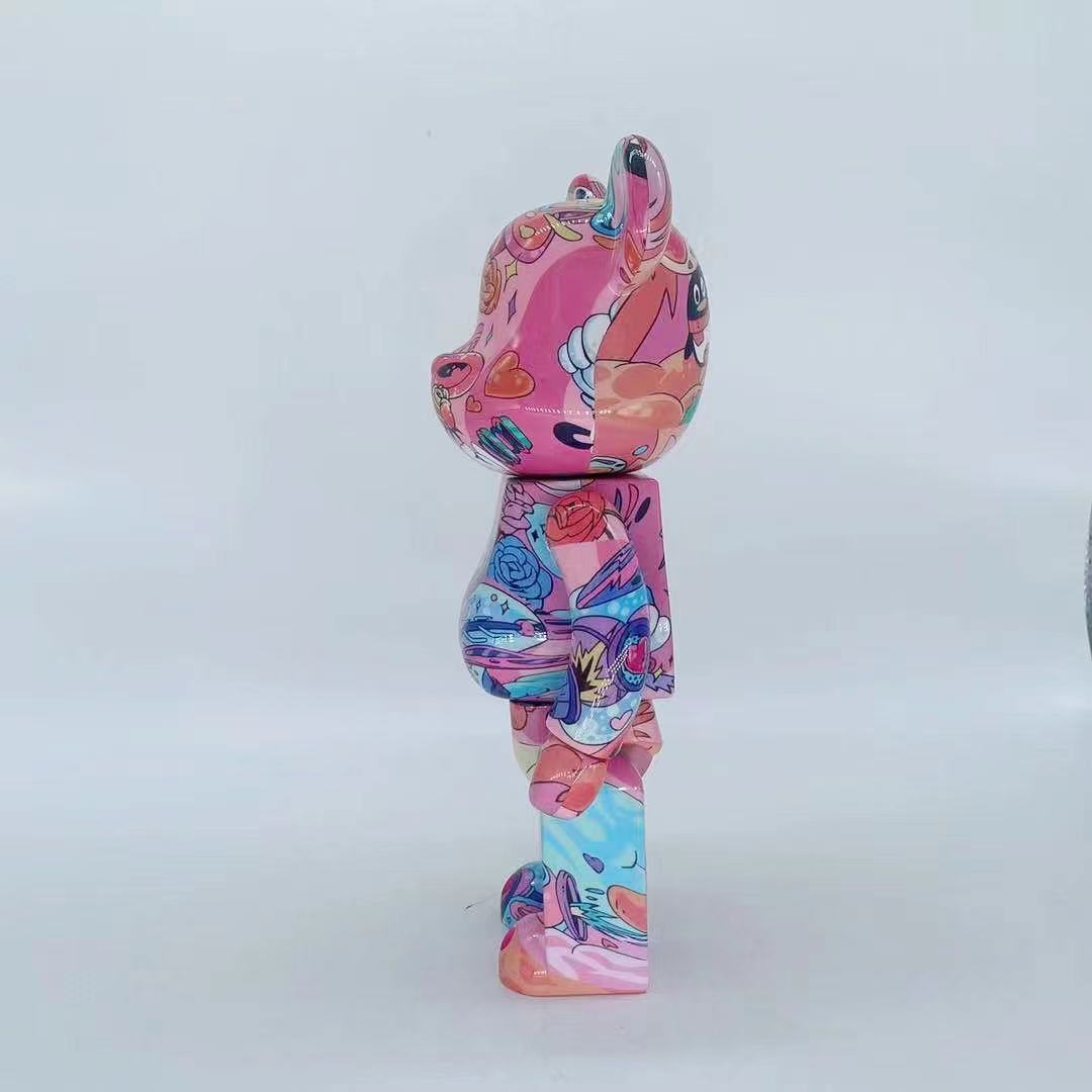 限量联名 bearbrick暴力熊400%qq情人节限定潮流展示玩具公仔