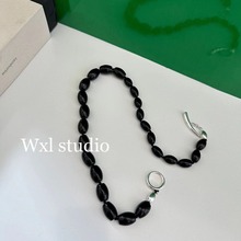 WXLSTUDIO 11/10 20:00 JI简风~天然黑玛瑙椭圆串珠项链