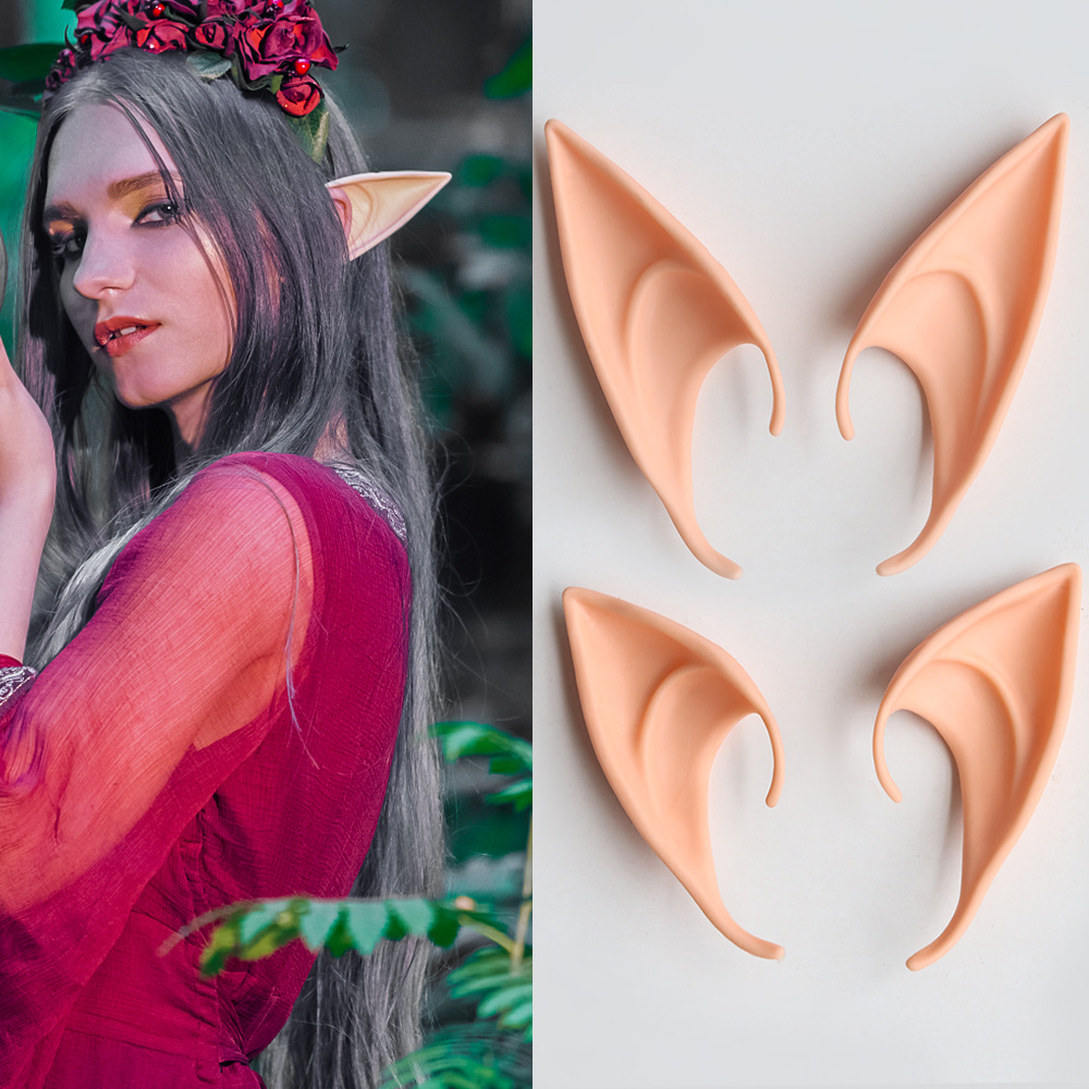 Halloween Elf Ear Masquerade Avatar Latex Pointed Ear Party Props Fairy Monster Fake Ear