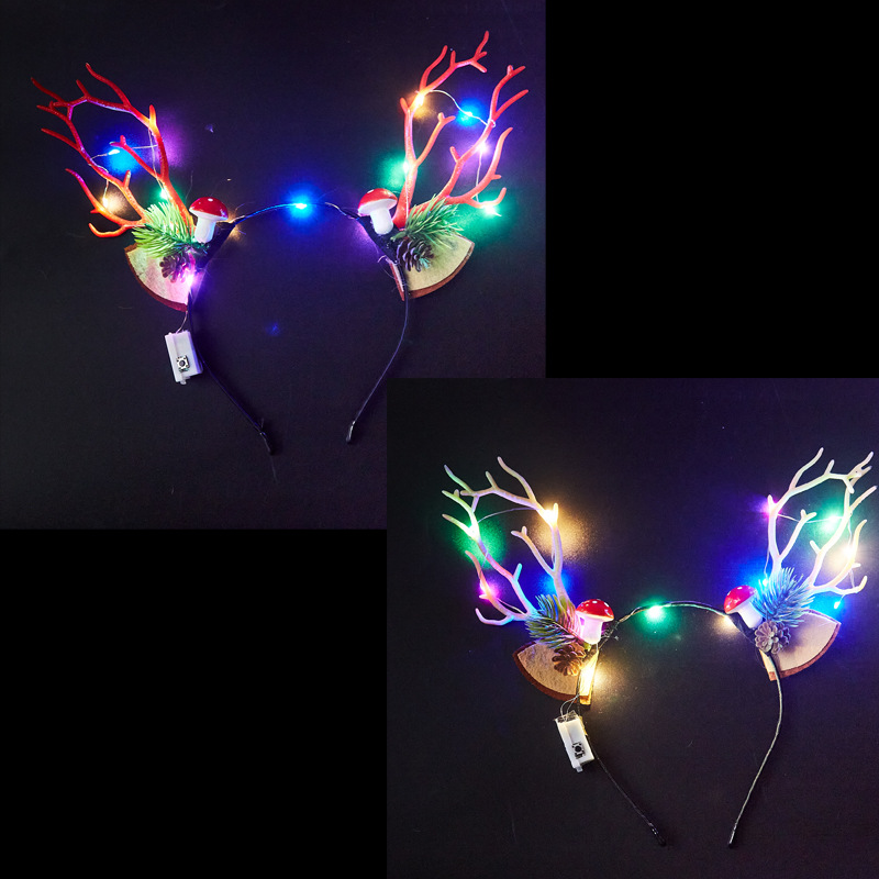 Christmas Glowing Antler Hairband Flash Stall Headband Headdress FARCENT Reindeer Toys Wholesale
