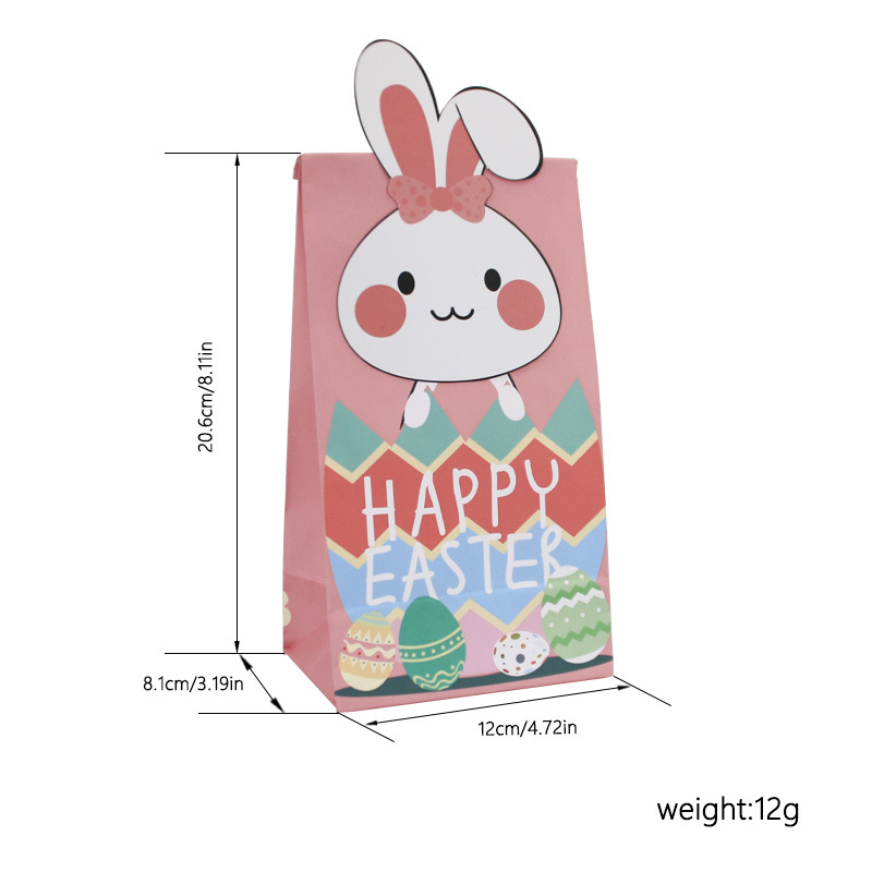 Easter New Oil-Proof Wrapping Paper Bag Disposable Square Bottom Food Packaging Paper Bag Catering West Point Grocery Bag Wholesale