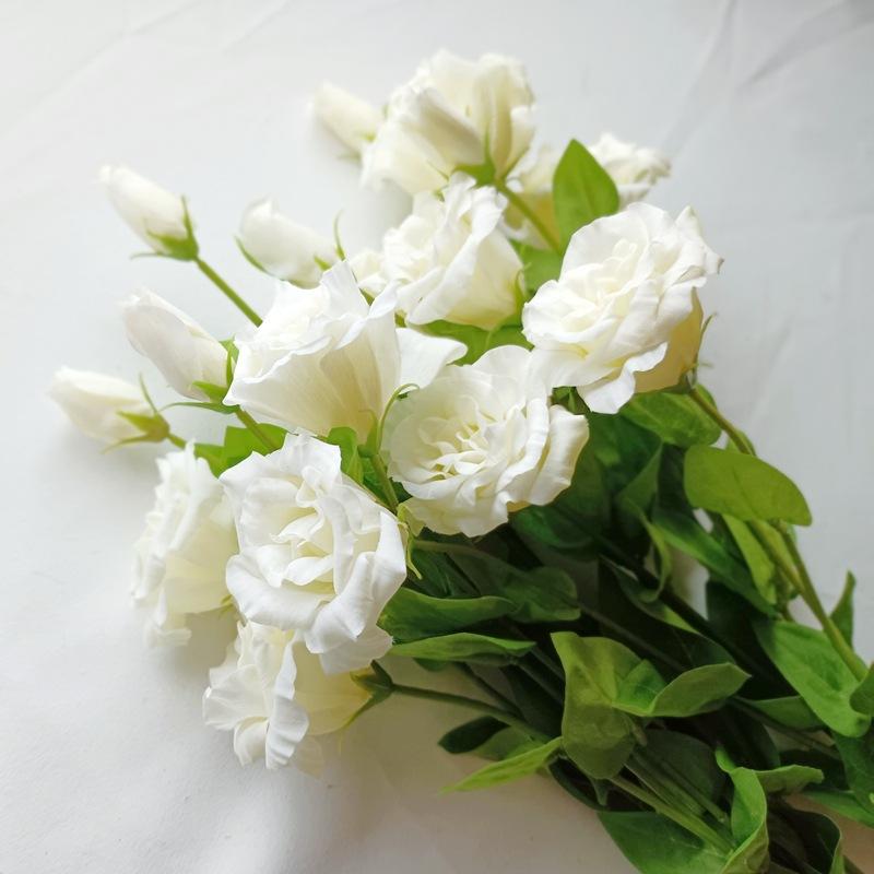 高质手感保湿白色洋桔梗花仿真花摆放花卉客厅餐桌花网红摆拍绢花