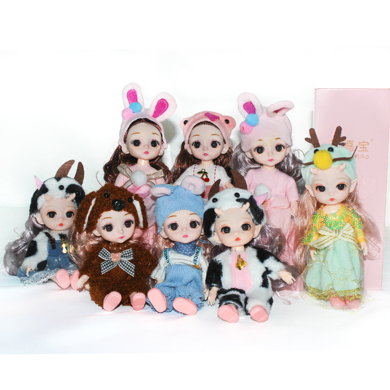 12 Zodiac Barbie Doll 16cm Simulation Movable Joint Play House Toy Training Institution Gift Present