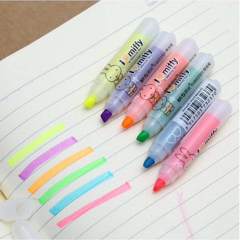 Chenguang Fluorescent Pen Six-Color Marker Suit Mini-Portable Primary School Students Rough Key Color Mark 22501