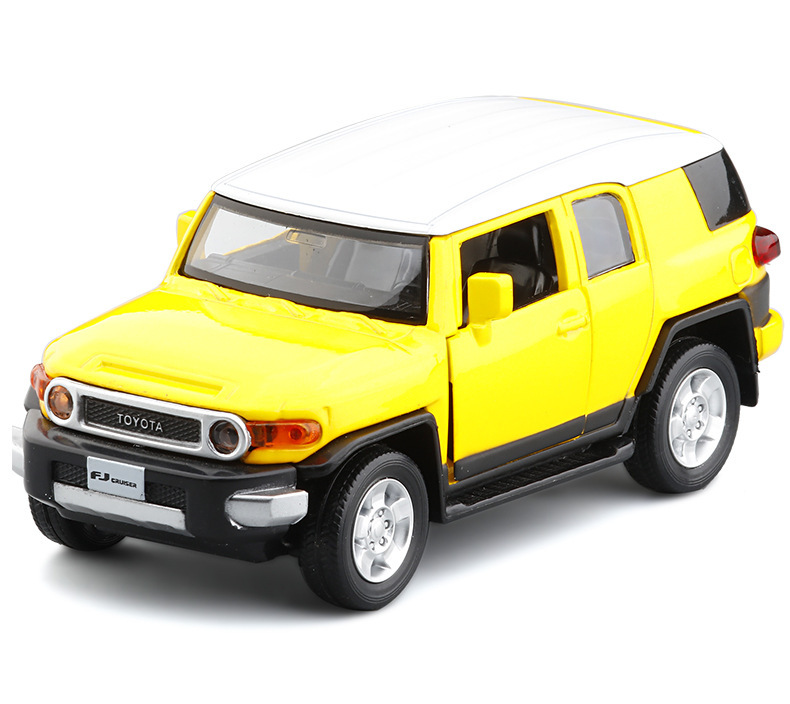 彩珀玩具合金汽车仿真模型1:32丰田fj酷路泽suv回力声光两开门