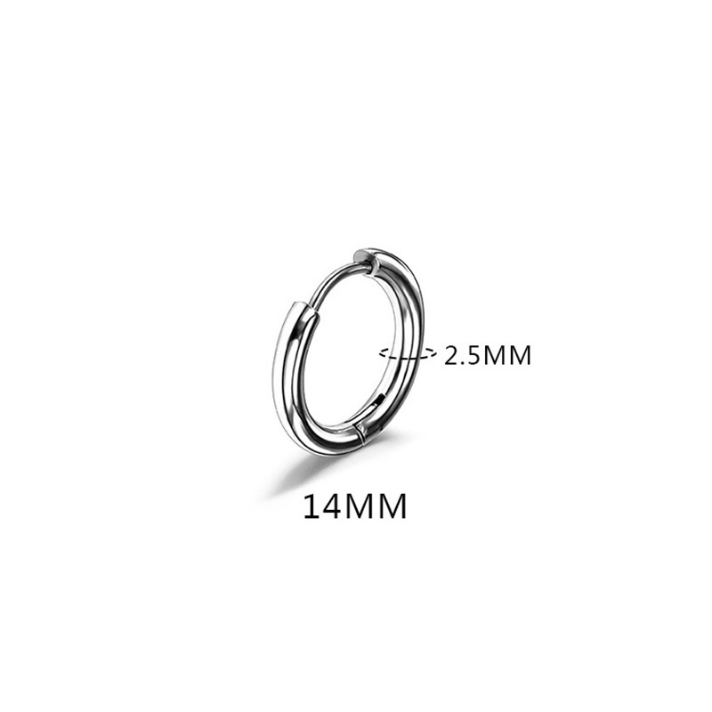 Cross-Border Titanium Steel Stainless Steel 2.5mm Coil Earrings European and American Style Fashion Earrings Circle Ear Clip Ornament Wholesale