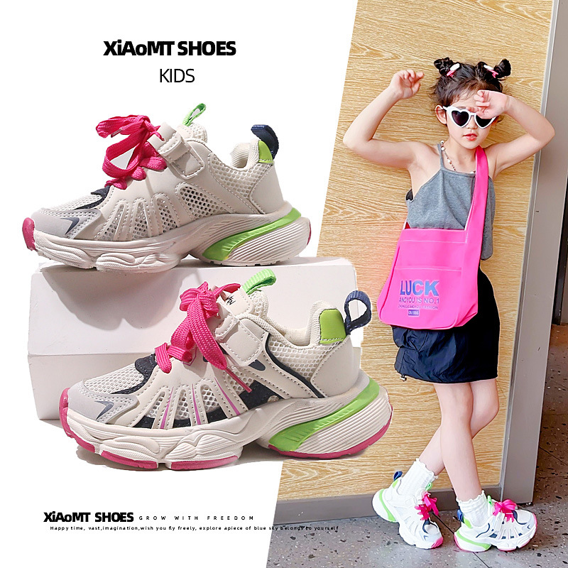 girls‘ shoes sneaker 2024 summer new children dad shoes women‘s mesh mesh single-layer shoes hot summer shoes