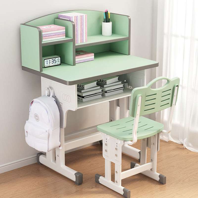 家用小孩高端书桌儿童学校写作业课桌椅组合小学生可升降手摇配灯