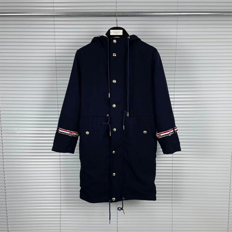 tb汤姆秋冬新款双袖织带超大款派克大衣外套男女同款羊毛混纺外套