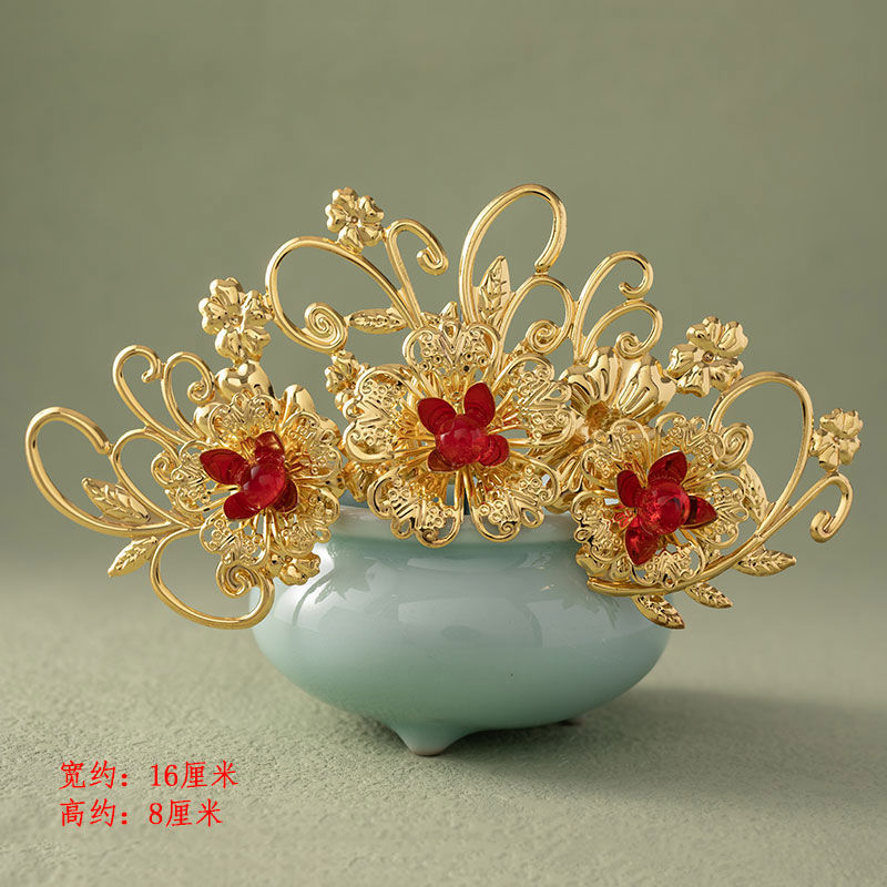 古风头饰汉服飞天敦煌发饰头冠复古宫廷配饰古装仙女发冠新娘凤冠