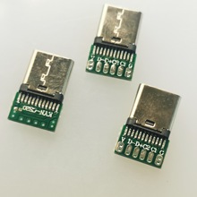 USB 3.1TYPE-C 24P母座 带PCB板 6个焊点 大间距 测试母座