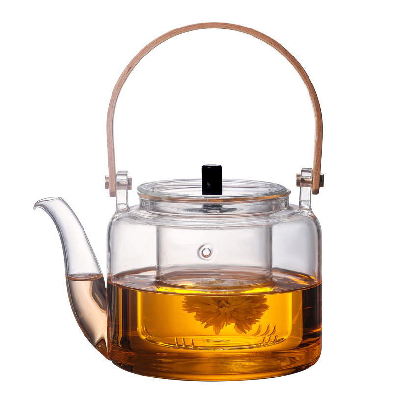 High Temperature Resistant Household Thickened Glass Teapot Large Capacity Electric Ceramic Stove Steam Teapot Teapot Loop-Handled Teapot Tea Kettle