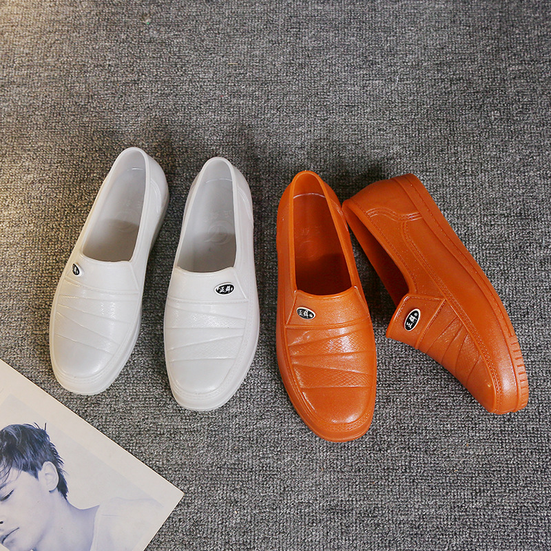 正群军登胶黄色女士低帮雨鞋工地水鞋建筑工地水泥工胶鞋无里布男