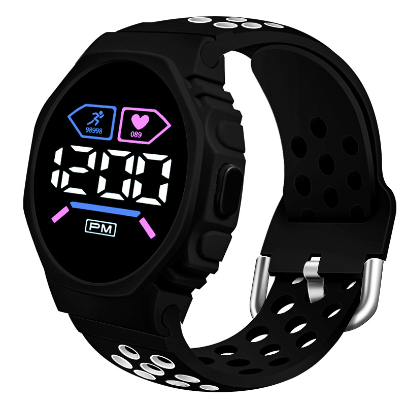 (New Hot Push) Led Watch Waterproof Sports Creative M1 Double Ribbon Electronic Watch for Male and Female Students in Stock