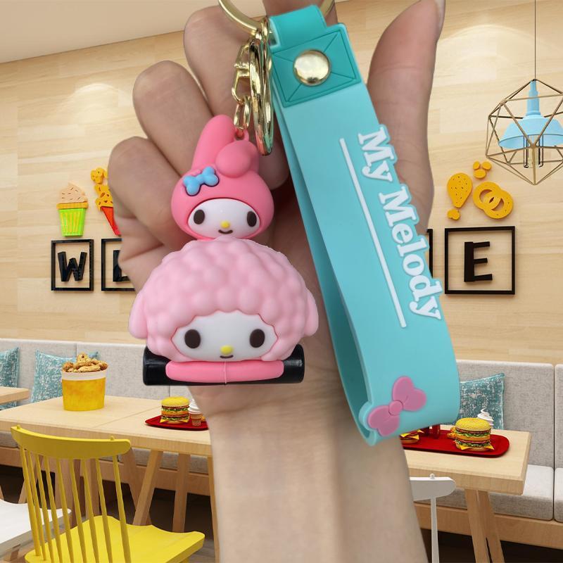 New Sanrio Drag Car Keychain Mingchuang Clow M Lovely Bag Pendant Car Key Chain Wholesale