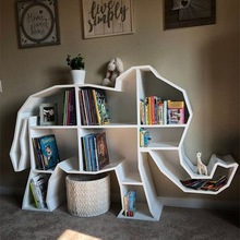 书架大象墙面早教格架幼儿园书柜墙壁蝙蝠侠绘本架子创意铁艺摆件