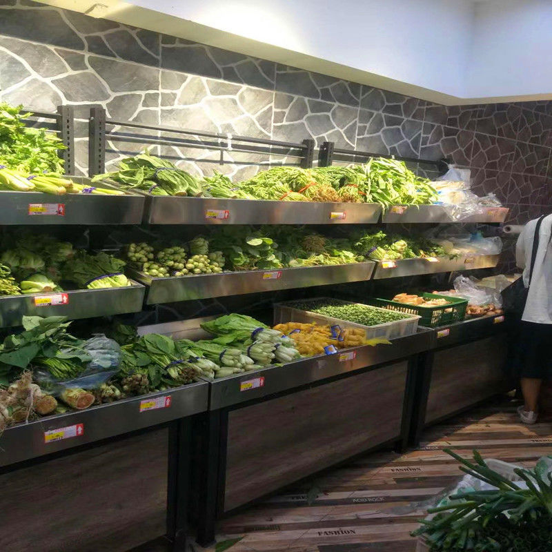 不锈钢货架展示架超市水果蔬菜展示柜不锈钢果蔬架全钢货架