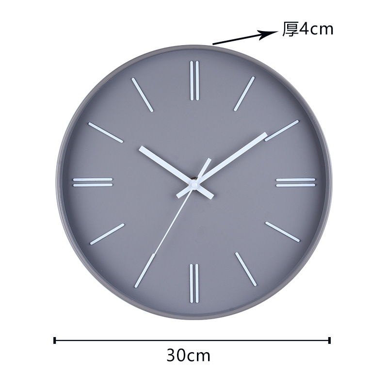 Simple 12-Inch Electronic Noiseless Clock Living Room Home Fashion Wall Clock Travel Time Precise Font Clear Quartz Clock