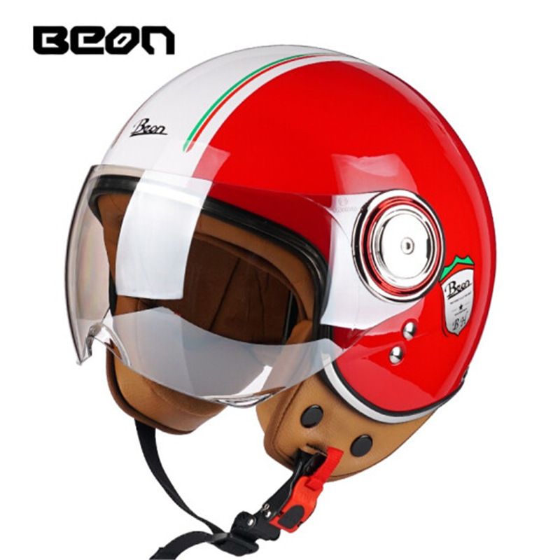 beon摩托车头盔夏季透气男女个性电动车半盔四季哈雷机车安全帽