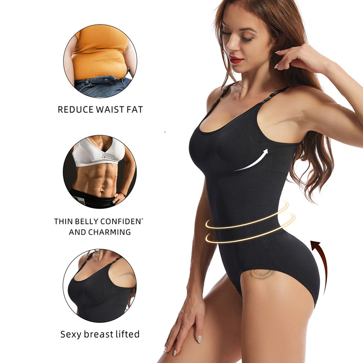 European and American One-Piece Corset Corset Hip Lifting Chest Lifting Bodysuit Sling Triangle Breasted Seamless One-Piece Underwear