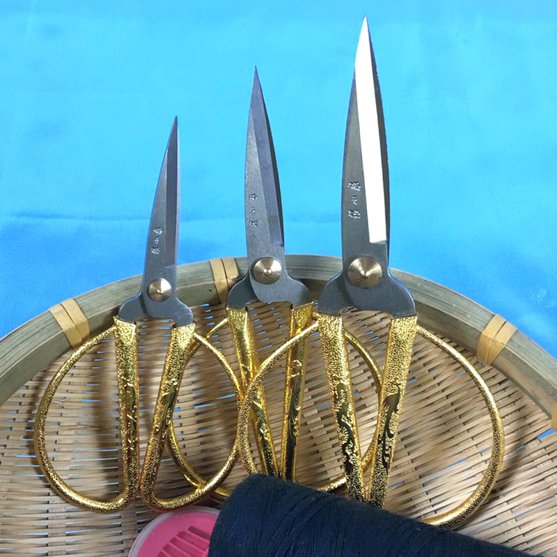 张小泉龙凤金剪不锈钢剪刀办公用剪开张彩剪纸剪