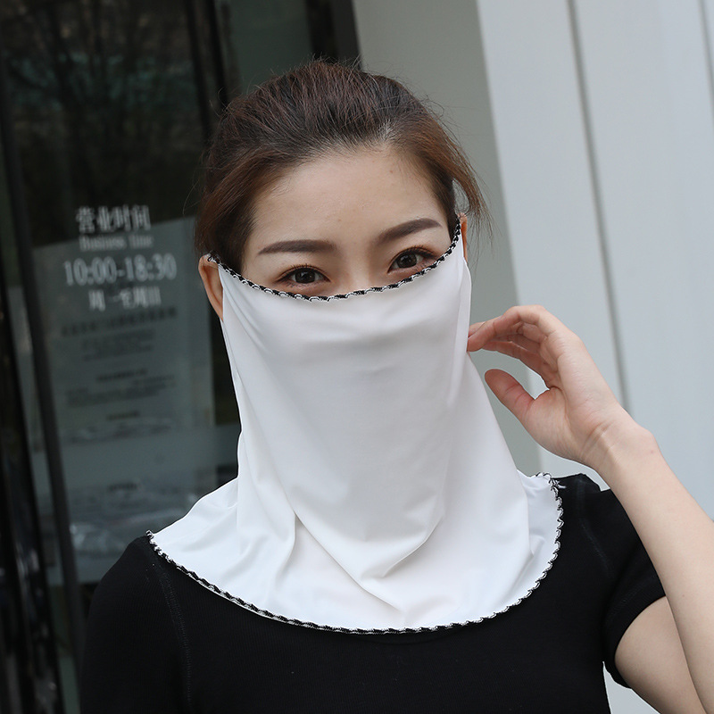 sun protection mask women‘s outdoor riding sun protection uv protection breathable golf face mask neck protection shawl ice silk veil