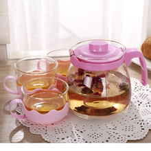 花茶壶五件套玻璃茶具茶壶花茶杯子套装过滤水壶礼品印字logo