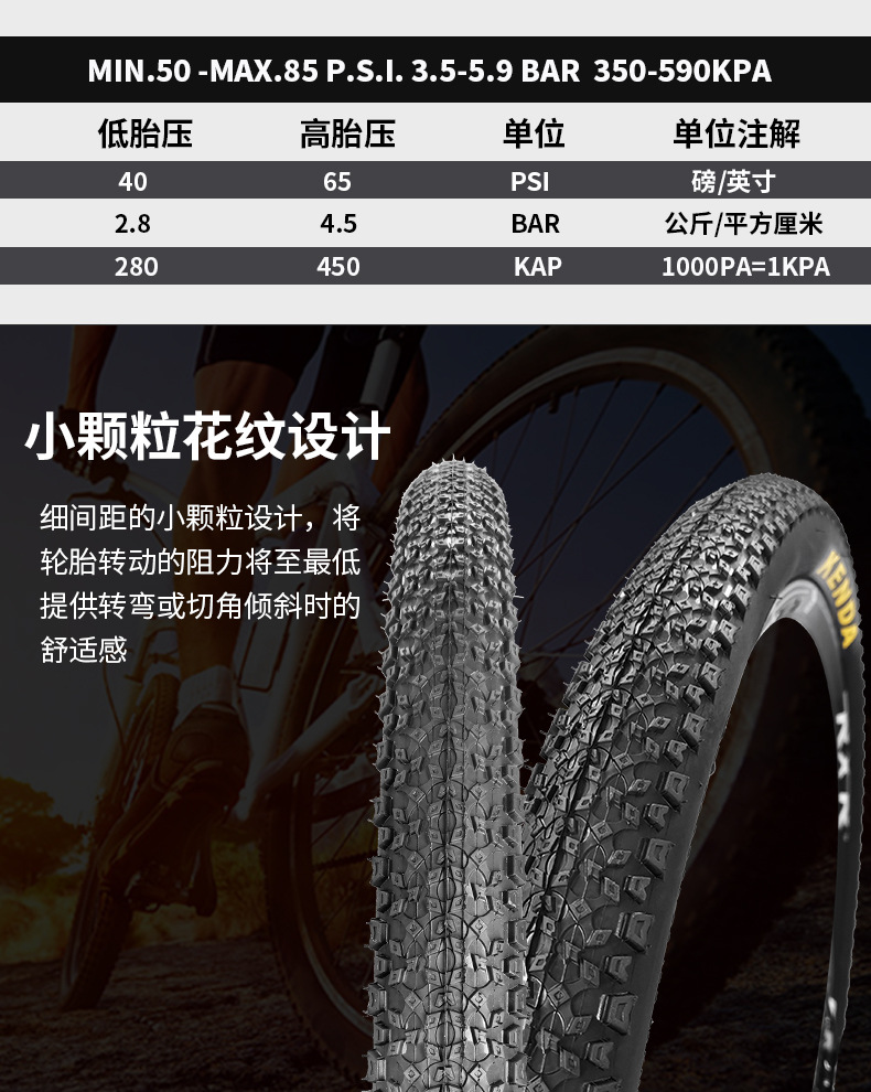 建大山地自行车外胎26 27.5寸1.95轮胎k1187