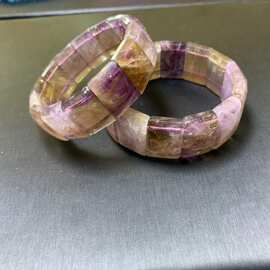 天然水晶极光23手排彩虹紫钛紫极光单圈手牌饰品礼物男女款