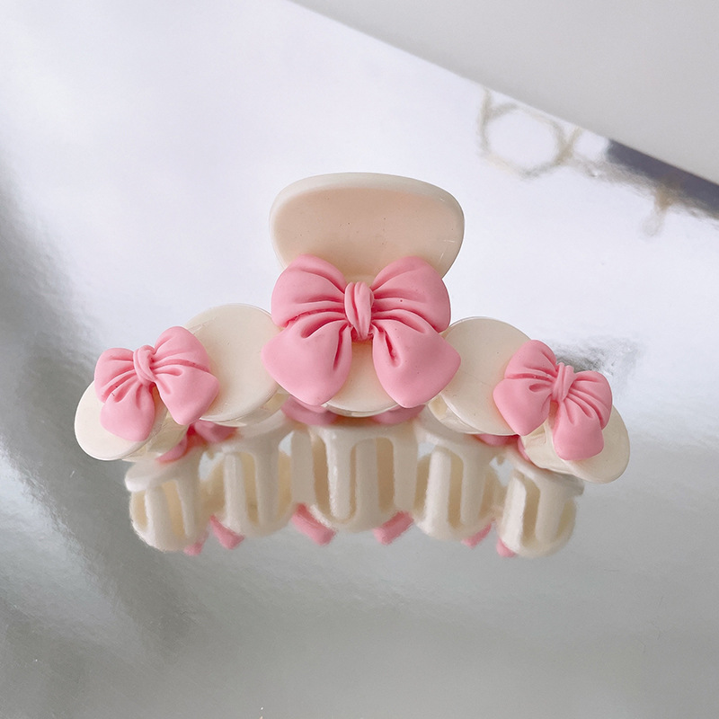 Fairy Peach Grip Korean Internet Celebrity Sweet Girl Updo Shark Clip Acrylic Pink Bear Barrettes