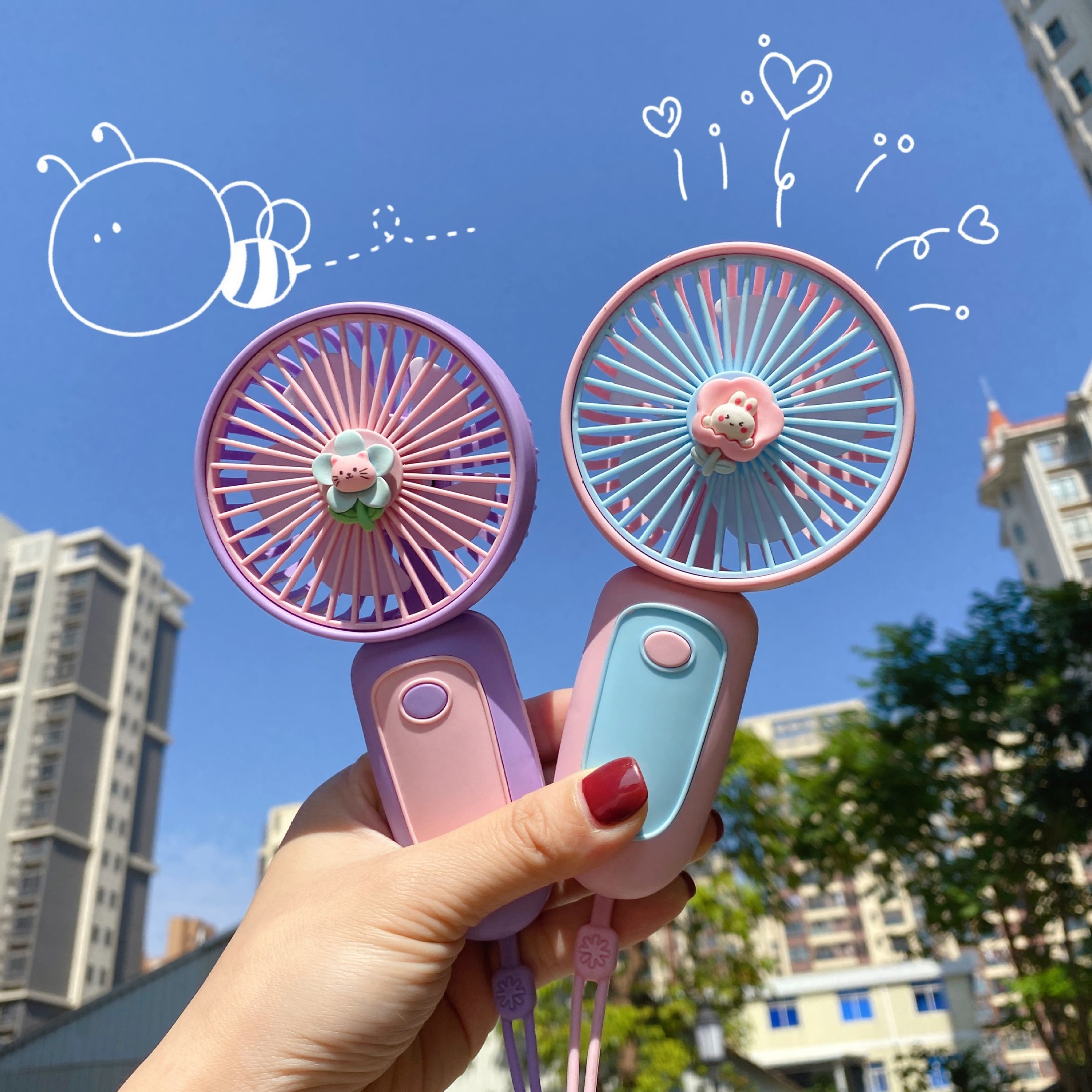 新款手持迷你小风扇usb充电款学生桌面户外便携式口袋暴力风扇