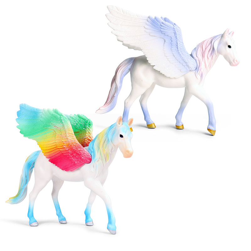 跨境仿真欧洲神话传说飞马动物模型儿童玩具天马独角兽神兽摆件