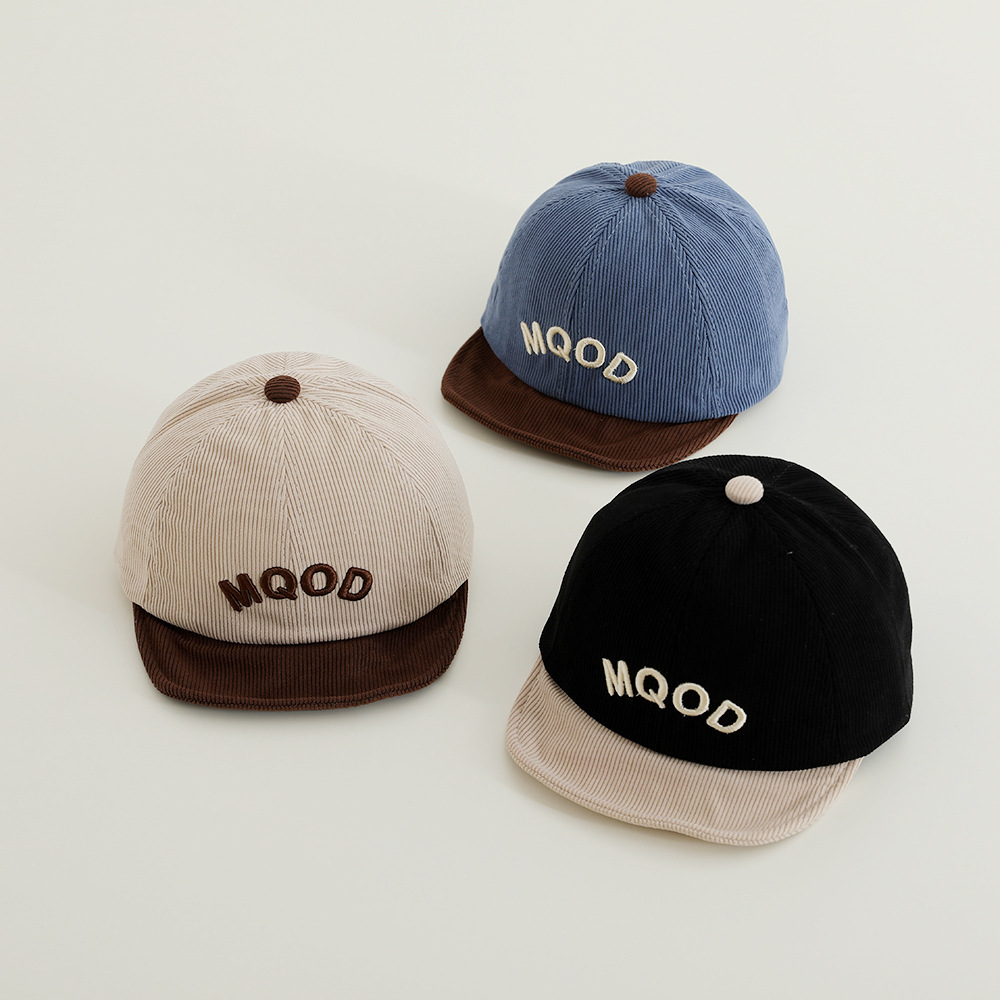 儿童帽子2024秋款韩版潮流拼色男童鸭舌帽防风保暖女童宝宝帽子