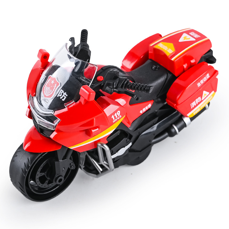 Cross-Border Amazon TikTok Children's Toy Boy Simulation Motorbike Toy Clip Doll Machine Inertia Toy Cars