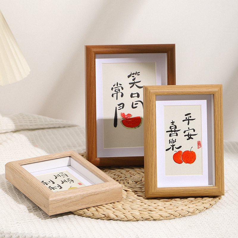 Wooden Hollow Three-Dimensional Photo Frame Wholesale 6-Inch 8-Inch Photo Frame A4 Wall-Mounted Calligraphy Painting Dried Flower Photo Frame