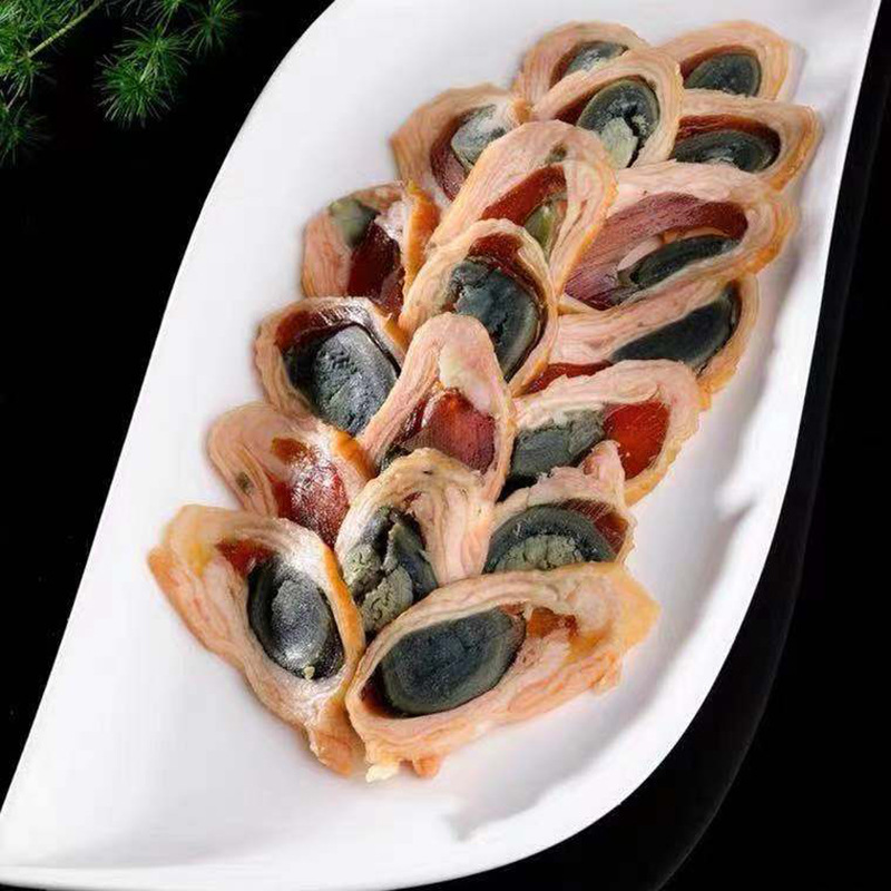 福建厦门皮蛋卷250g*40包鸭皮卷彩蛋卷凉菜开袋即食半成品冷菜