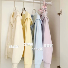 十三行秋冬季新款韩版糖果系宽松连帽卫衣外套品牌女装批发货源