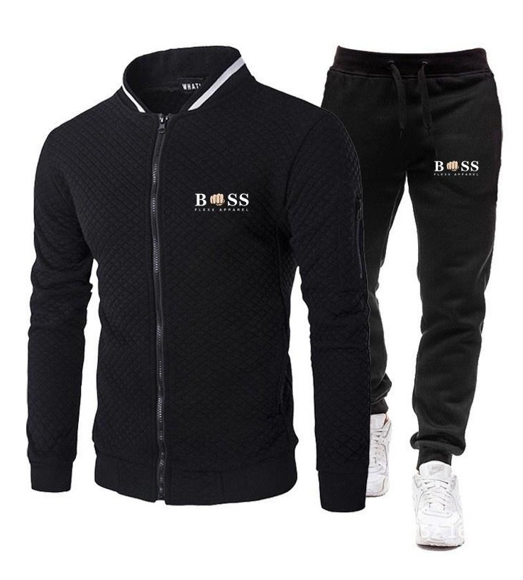 2023 Cross-Border New Arrival Men's Sport Suit Independent Station Amazon Casual Zipper Cardigan Sweatshirt and Sweatpants Suit