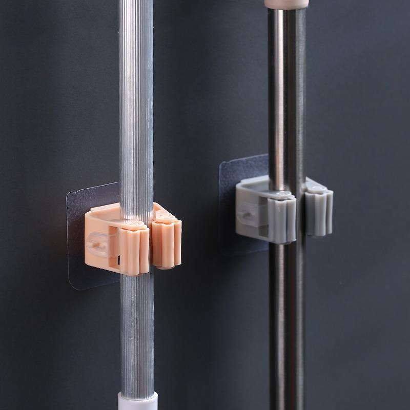 免打孔拖把架拖把挂钩创意无痕浴室拖把粘钩挂架扫把架子拖把夹