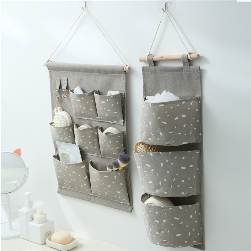 挂墙收纳袋挂袋墙挂式门后墙上置物架壁挂式储物袋子小布袋布艺d