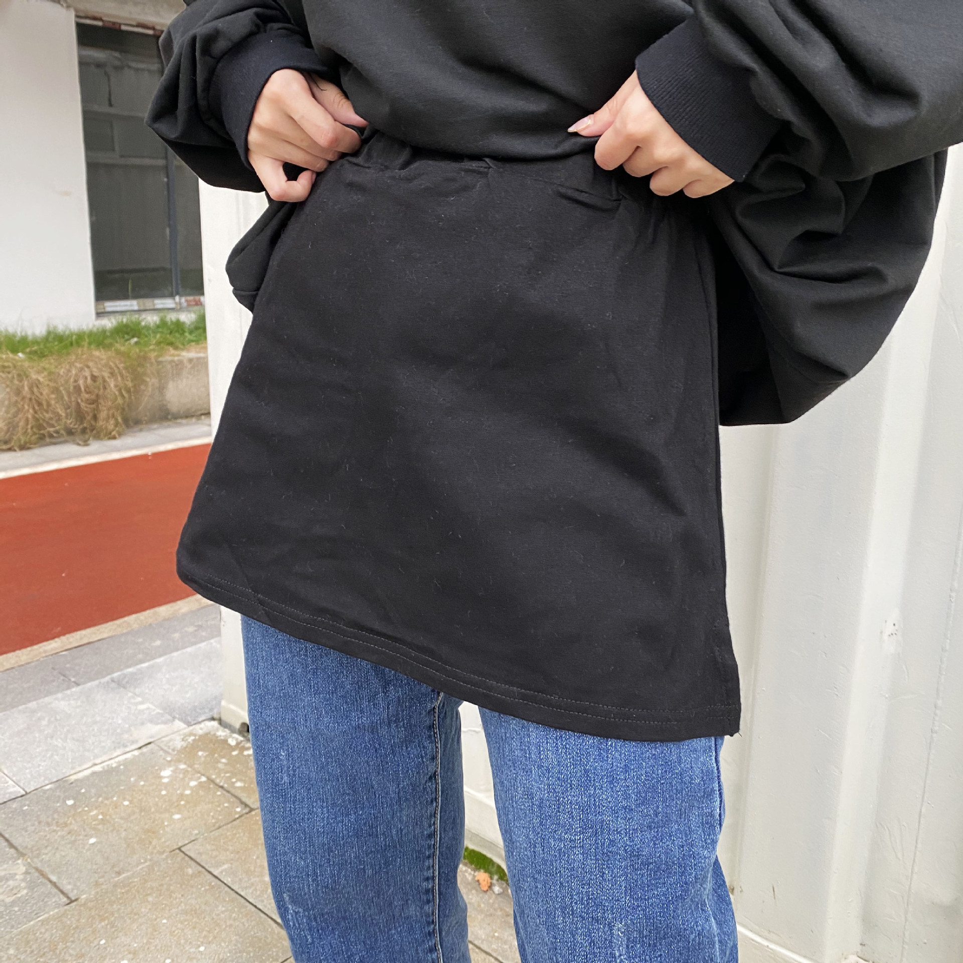 屁帘卫衣打底下摆假内搭叠穿半身裙遮屁股小屁帘子冬季打底裙