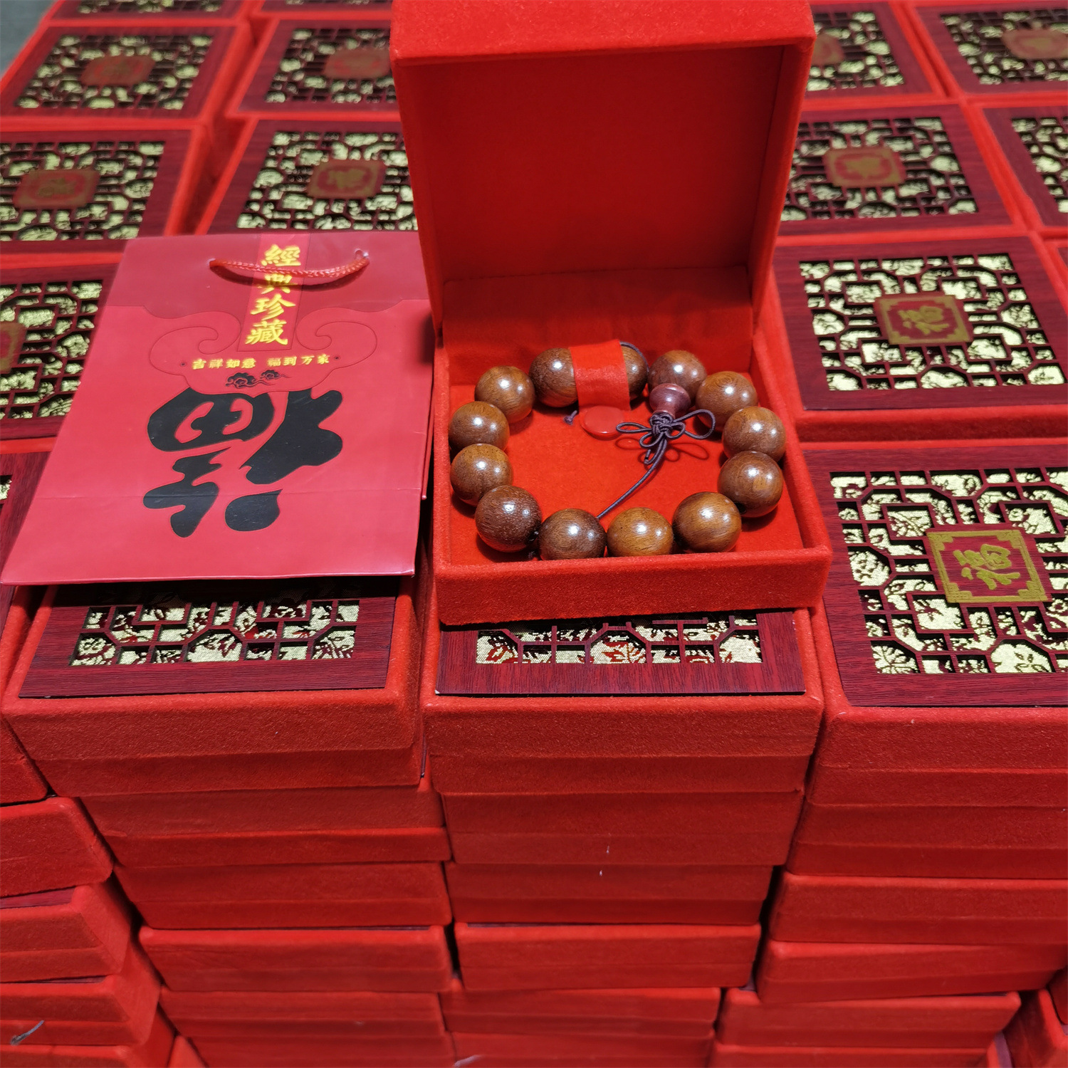 2023 New Men's and Women's Couple-Style Buddha Beads Bracelet Myanmar Rosewood Store Promotion Insurance Will Sell Drainage Gifts Wholesale