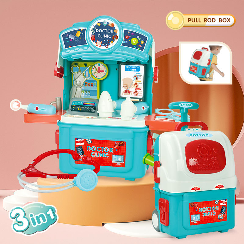 Beauty Dressing Table Treasure Kitchen Doctor Nurse Injection Pet Play House Trolley Luggage Children's Toys