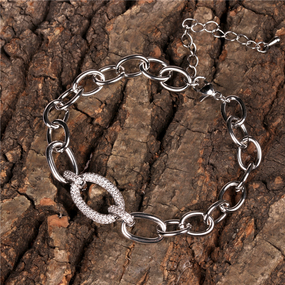 2021新款欧美风铜镀18k金个性女潮流嘻哈rapper索链ins潮网红手链